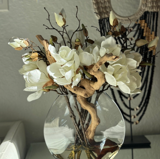Vaso Moon 25 cm com Magnólias