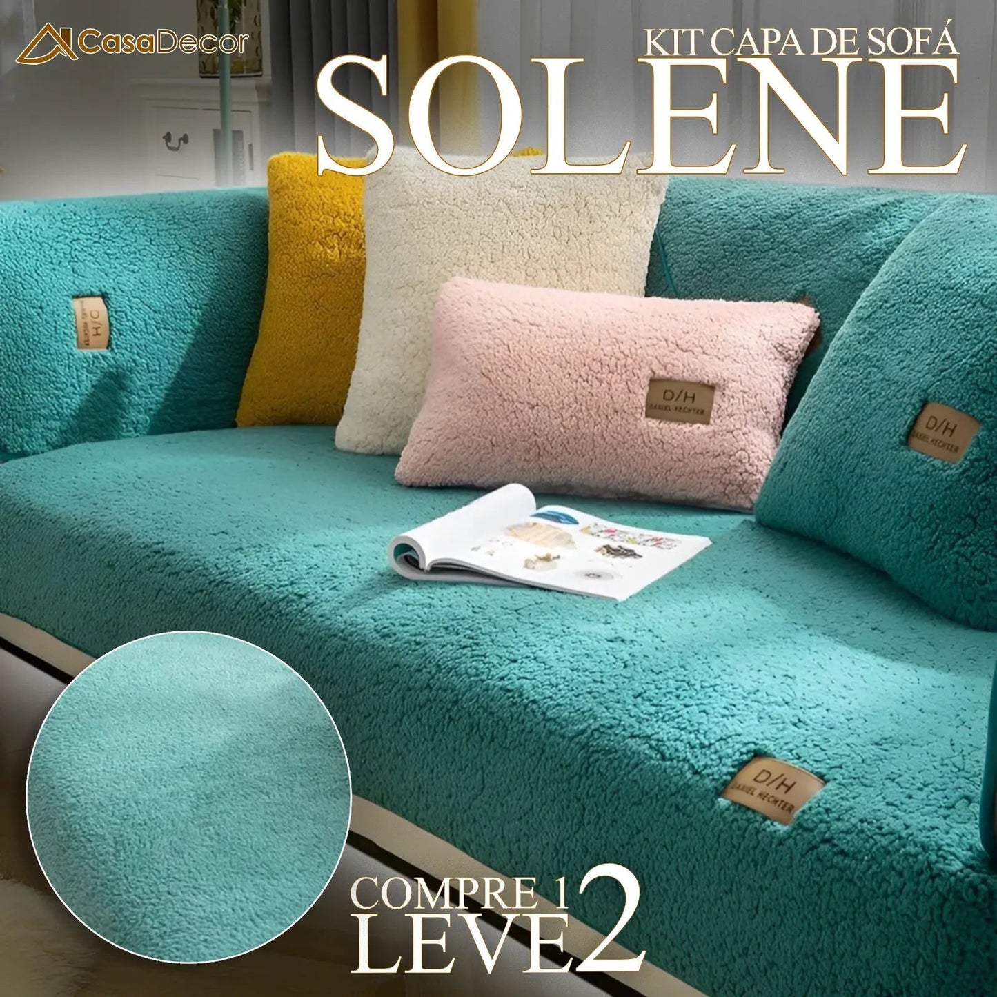[Pague 1, Leve 2] Capa de Sofá Solene + 2 Almofadas (BRINDE)