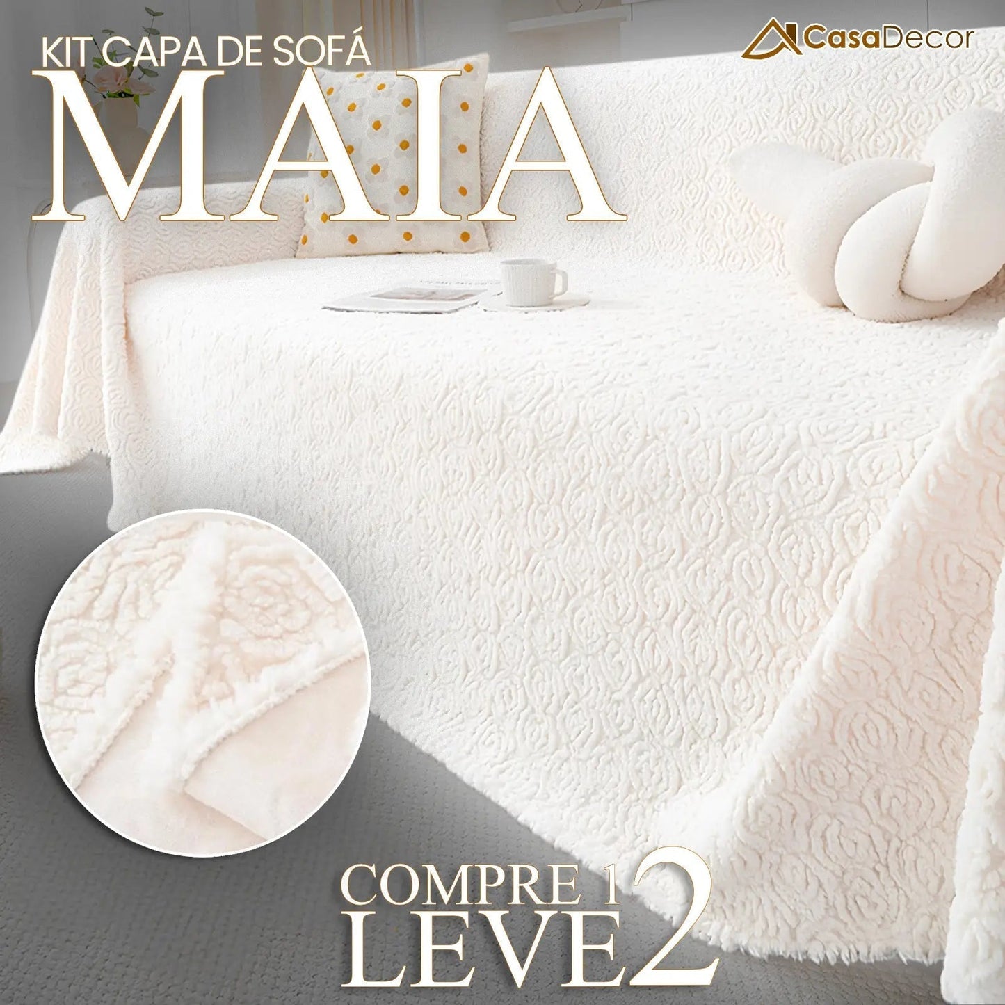 [Pague 1, Leve 2] Capa de Sofá Maia + 2 Fronhas (BRINDE)