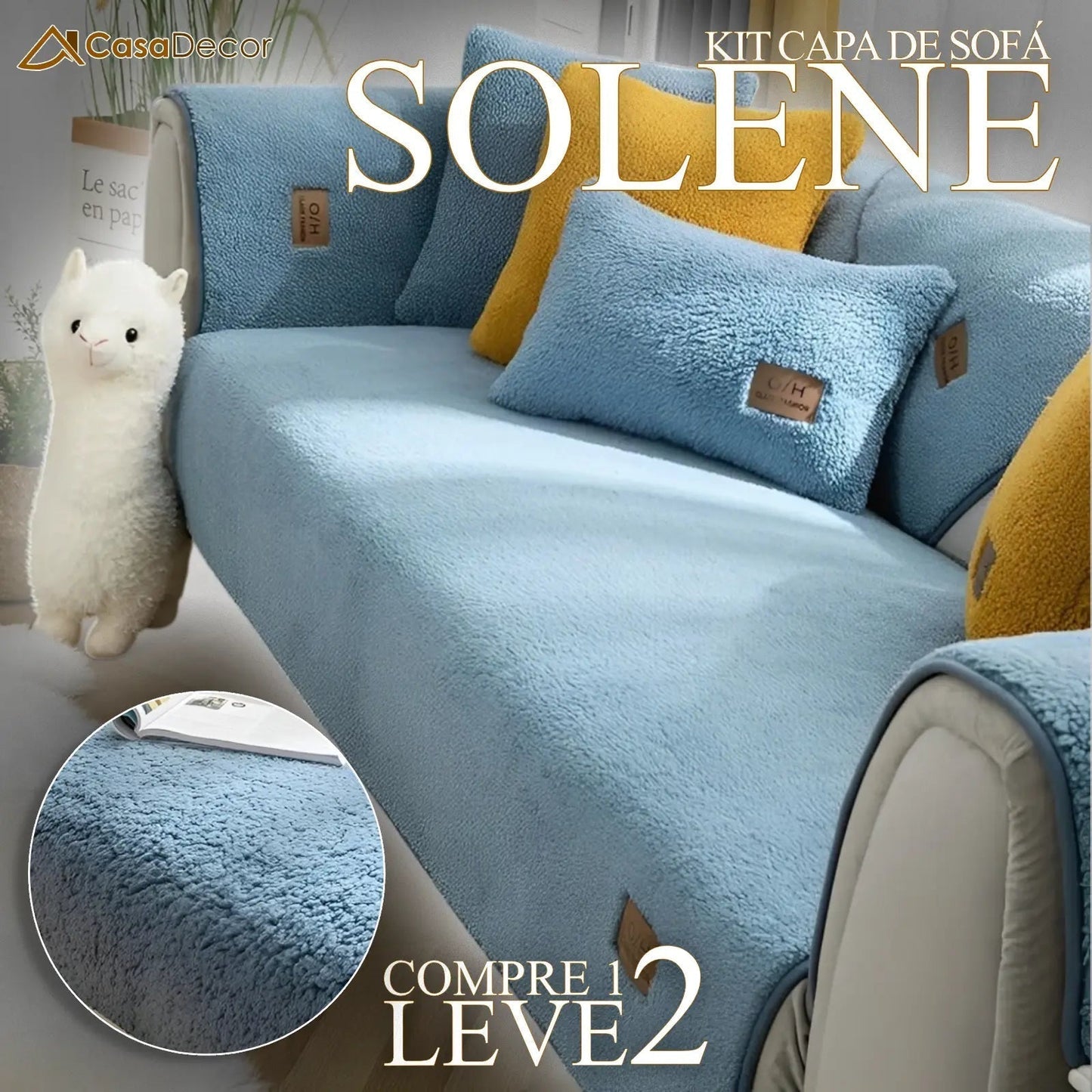 [Pague 1, Leve 2] Capa de Sofá Solene + 2 Almofadas (BRINDE)