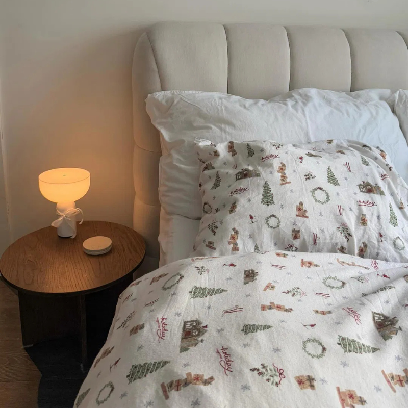 Conjunto de Edredom de Natal em Algodão Egípcio