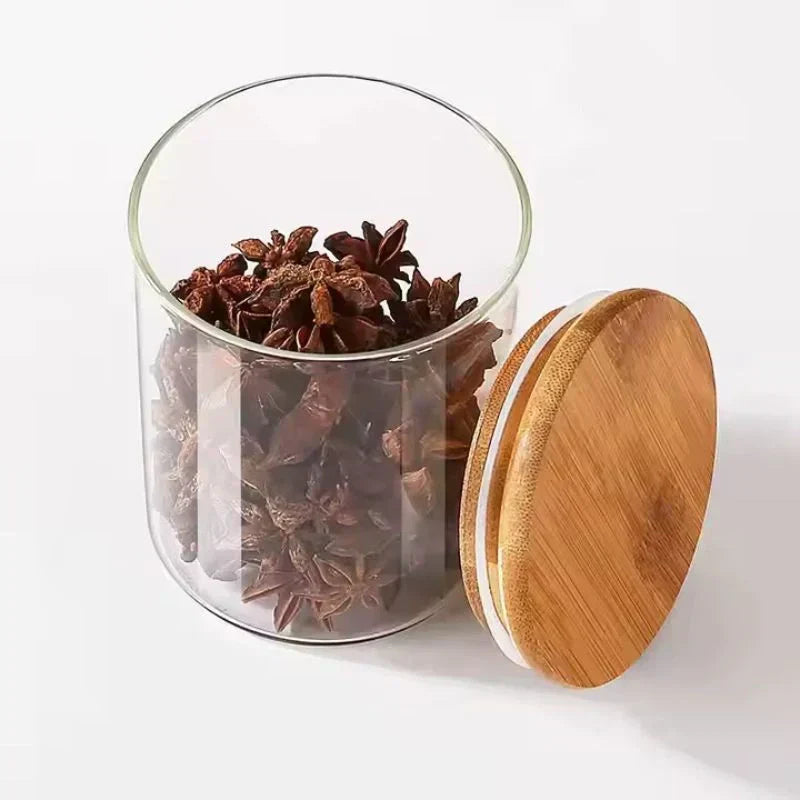 Kit 11 Potes Artesanais com Tampa de Bambu