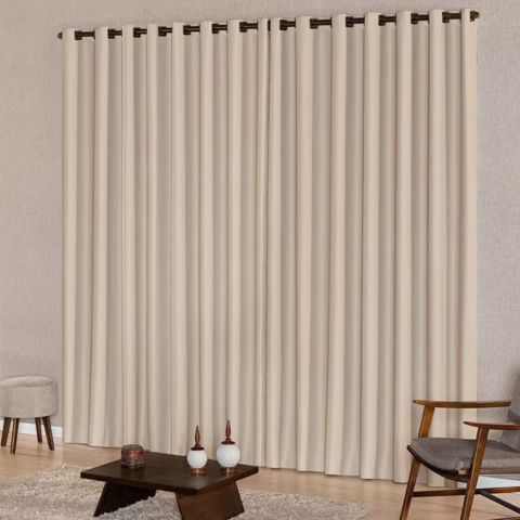 [Pague 1, Leve 2] Cortina Blackout com Voil e Linho com 20 Ilhós Cromados