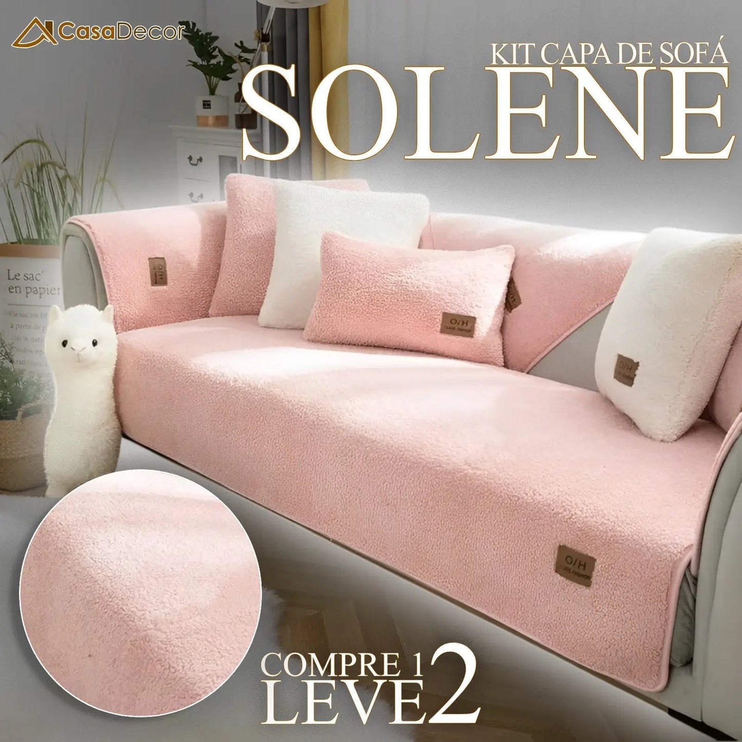 [Pague 1, Leve 2] Capa de Sofá Solene + 2 Almofadas (BRINDE)