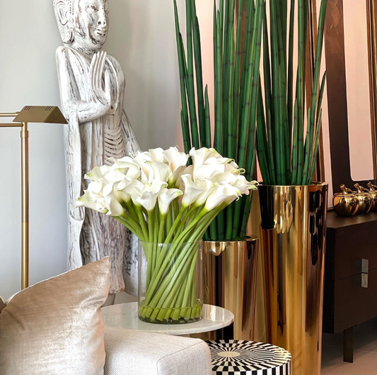 Copos-de-Leite em Vaso Cilíndrico de Vidro 25 cm