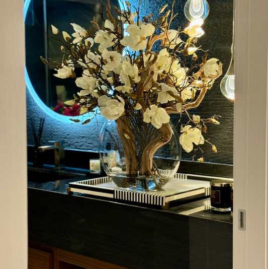 Vaso Moon 41 cm com Magnólias