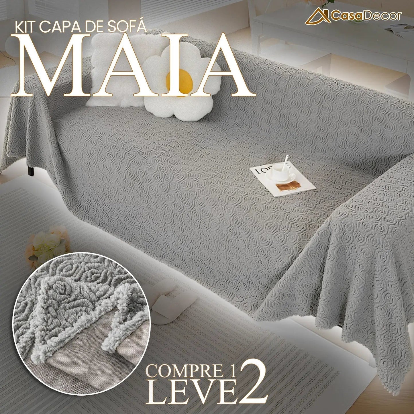 [Pague 1, Leve 2] Capa de Sofá Maia + 2 Fronhas (BRINDE)