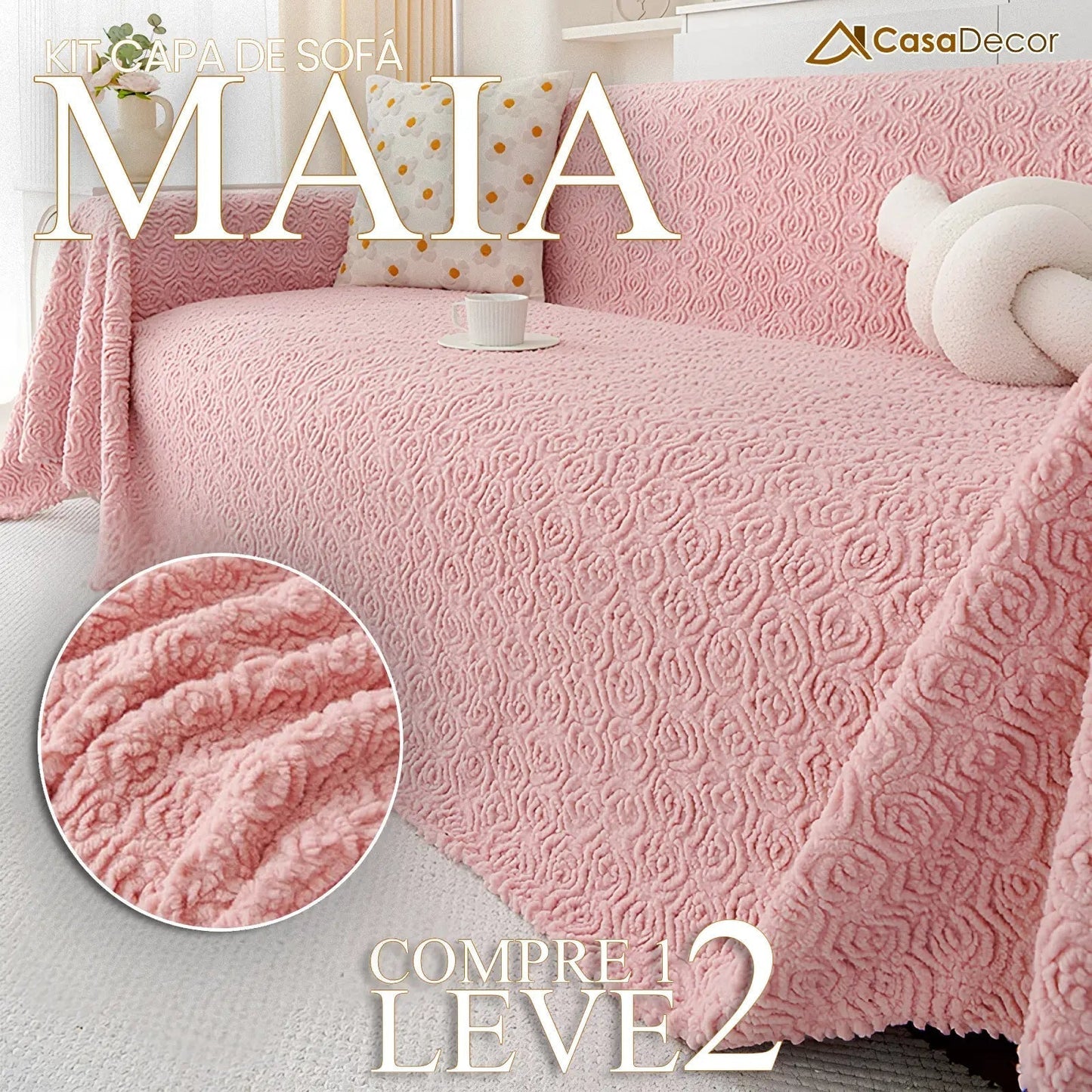 [Pague 1, Leve 2] Capa de Sofá Maia + 2 Fronhas (BRINDE)