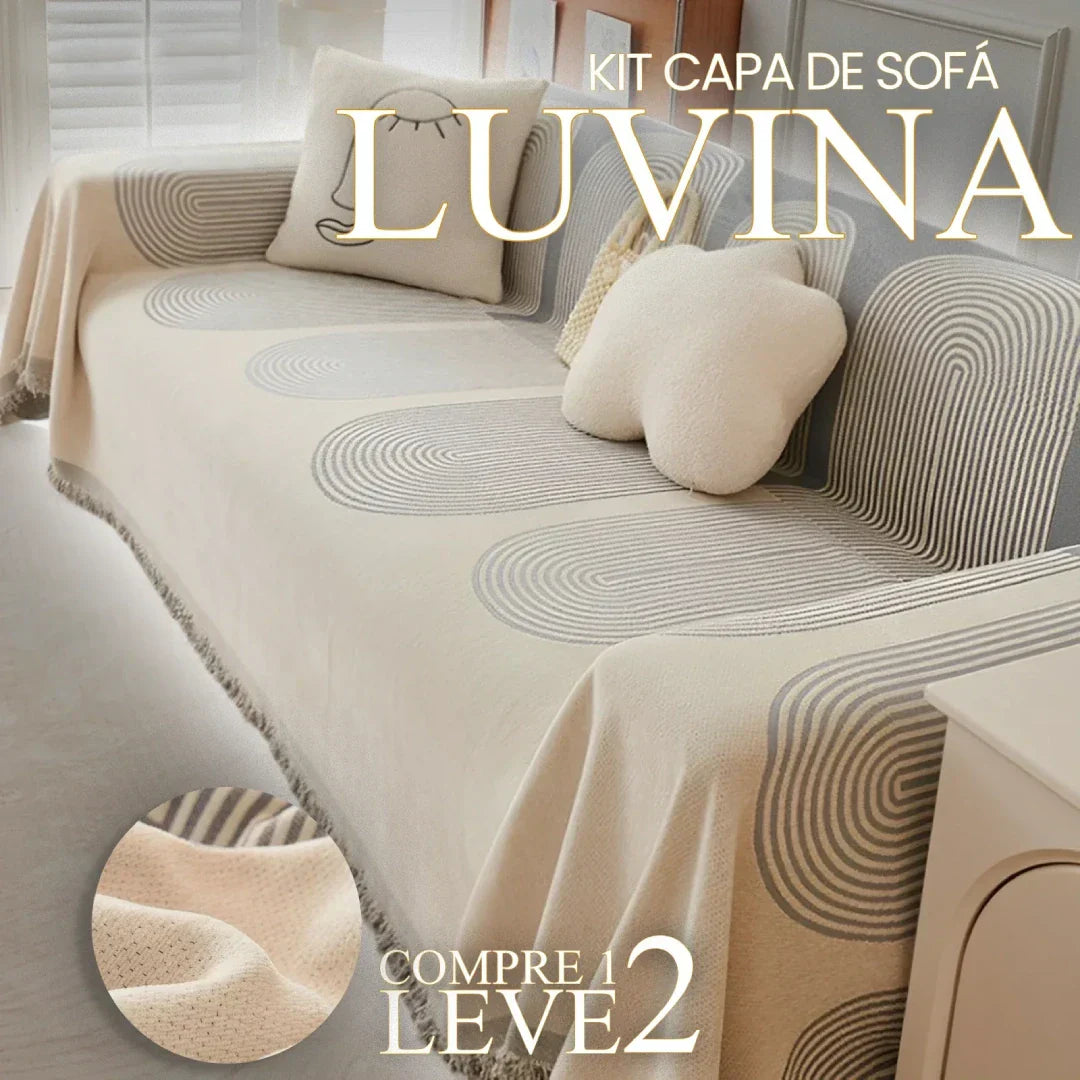 [Pague 1, Leve 2] Capa de Sofá Luvina  + 2 Almofadas (BRINDE)