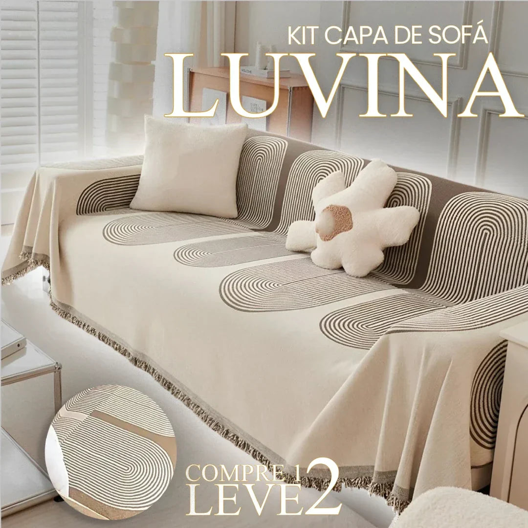 [Pague 1, Leve 2] Capa de Sofá Luvina  + 2 Almofadas (BRINDE)